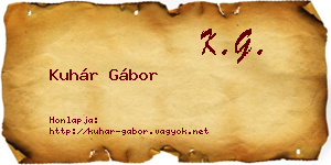 Kuhár Gábor névjegykártya