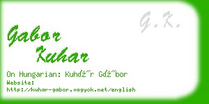 gabor kuhar business card